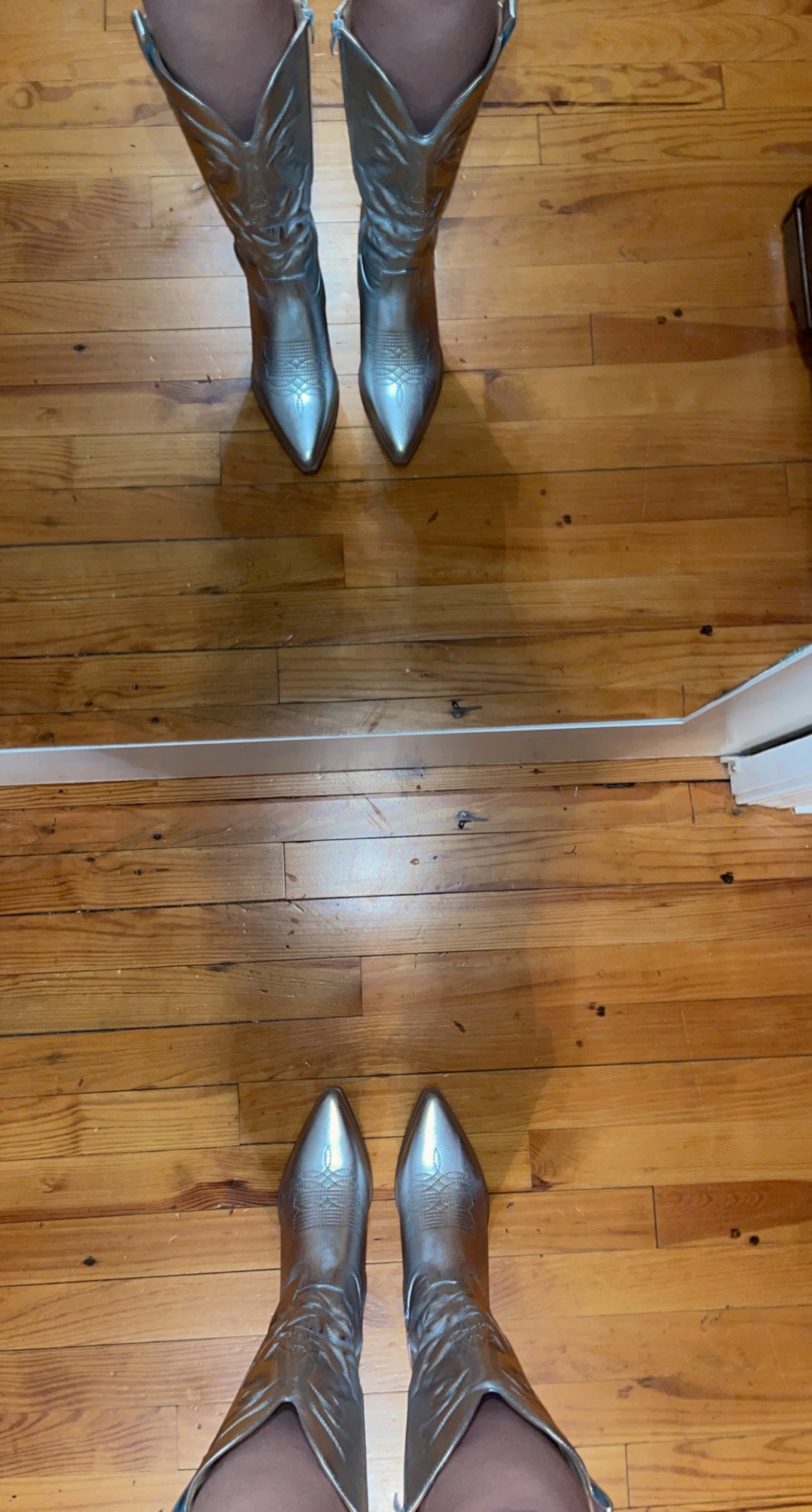 Delta Dawn Cowgirl Boots-Metallic Silver