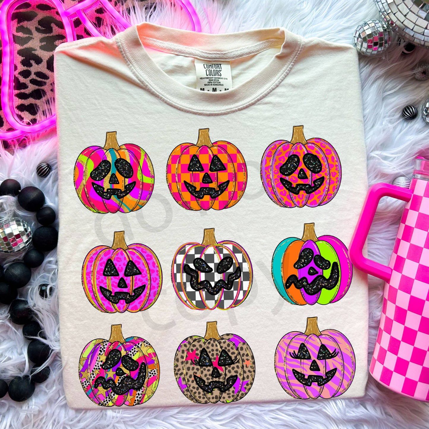 Preppy Colored Pumpkins Graphic Tee