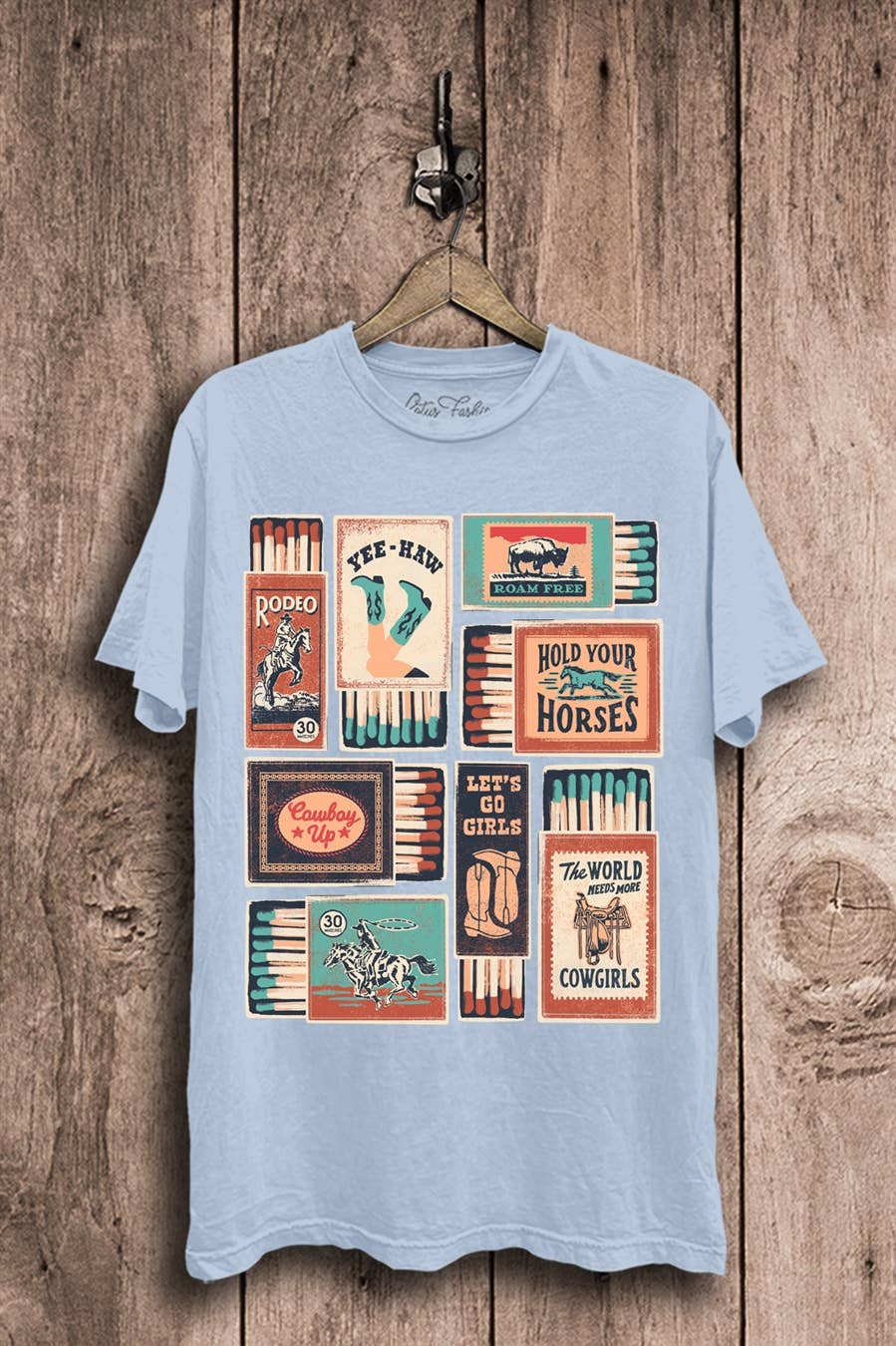 Western Matches Graphic Top: Vintage Black Mineral Wash / XL