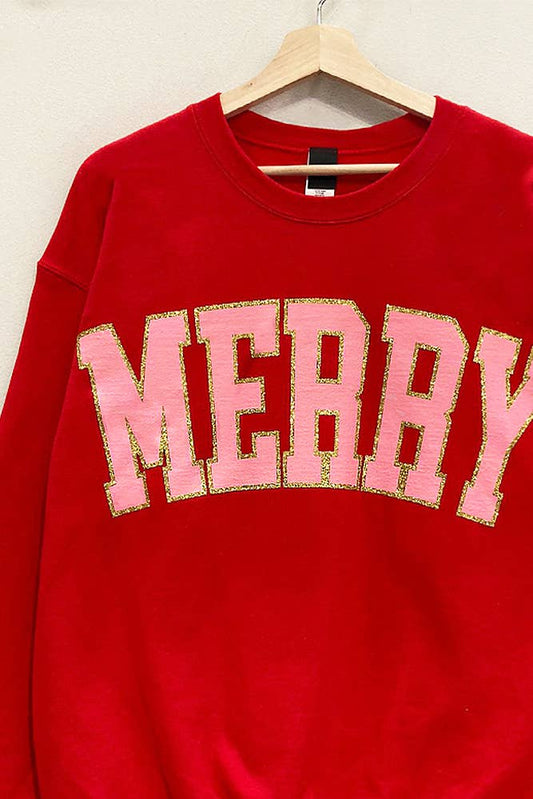 Merry Glitter Holiday Crewneck