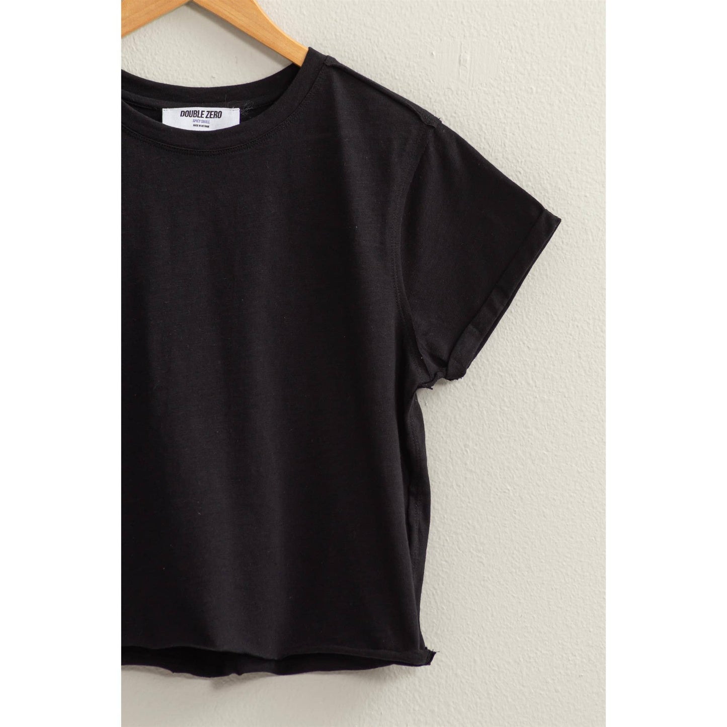 Cropped T-Shirt:BLACK