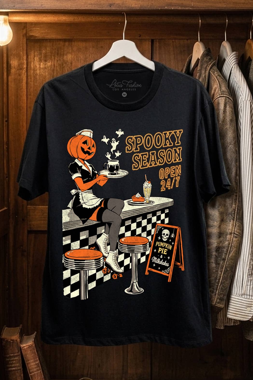 Spooky Season Halloween Graphic Top: Black / XL