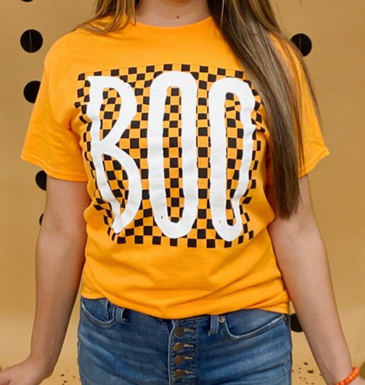 Checkerboard Boo Graphic Tee