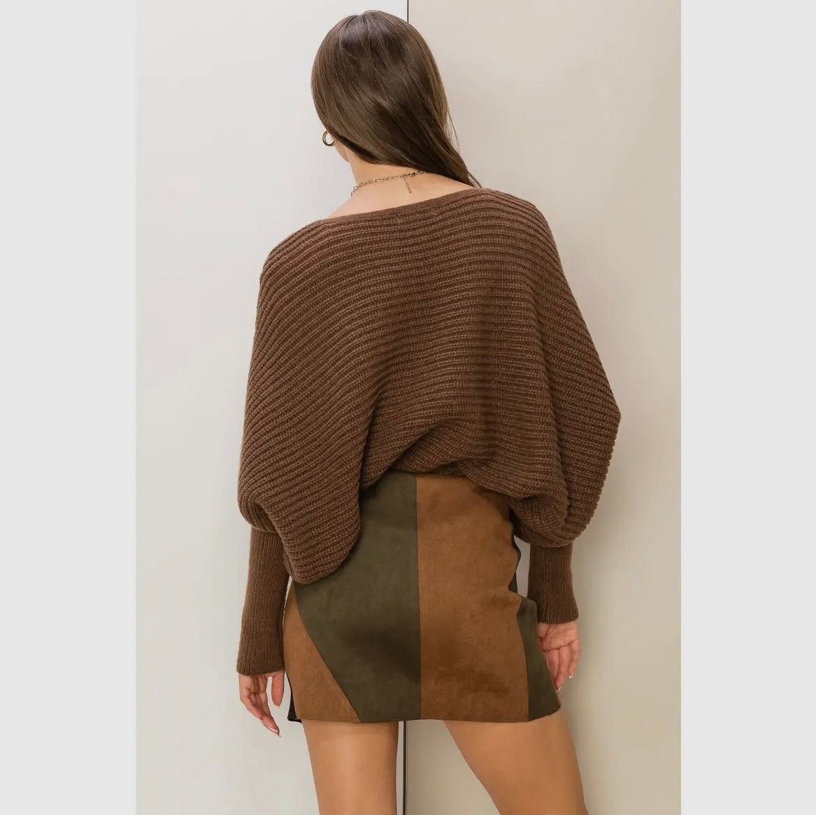 STYLE STARTER RIB PULLOVER SWEATER-Brown