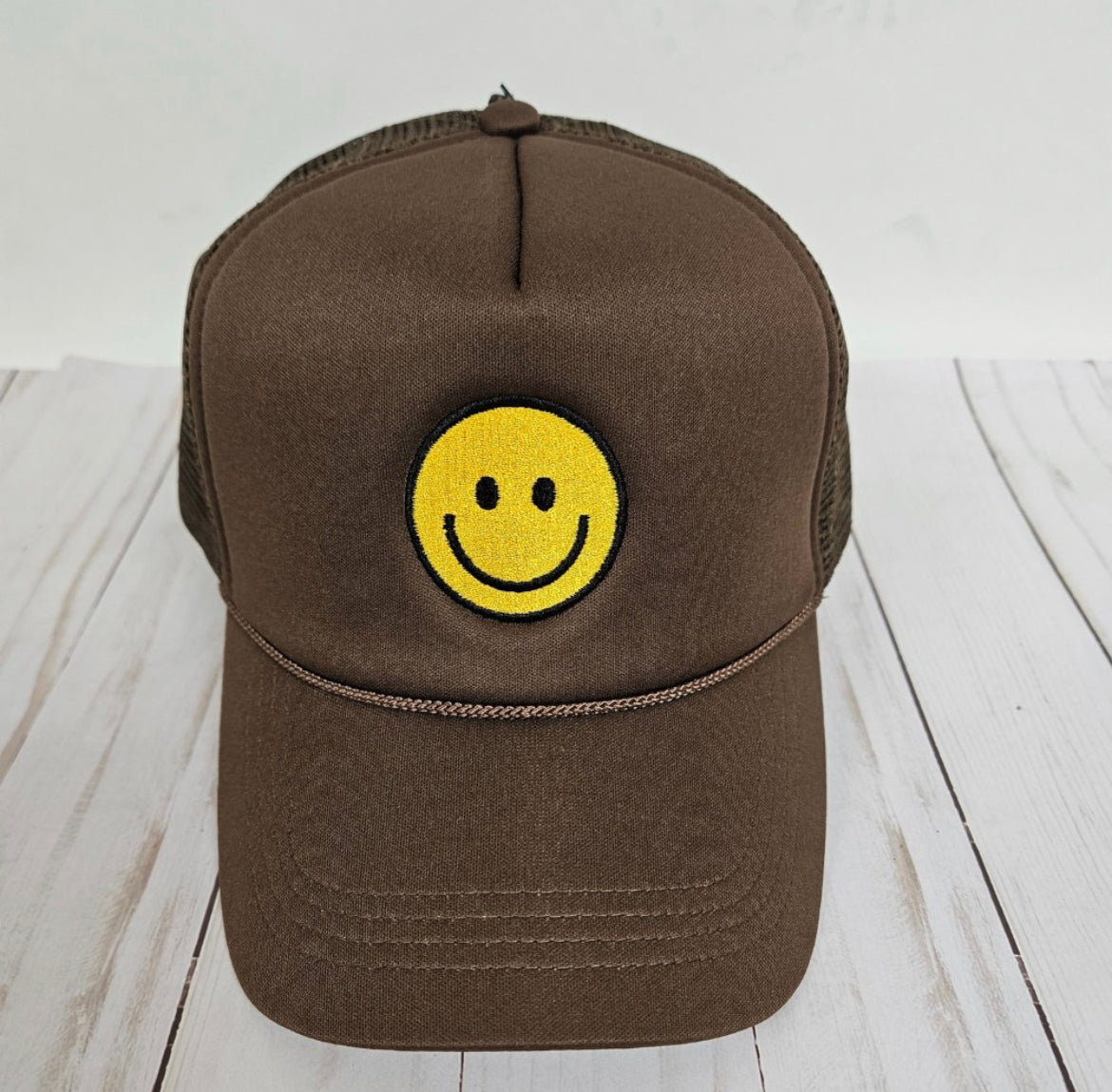 Brown Smiley Face Trucker Hat