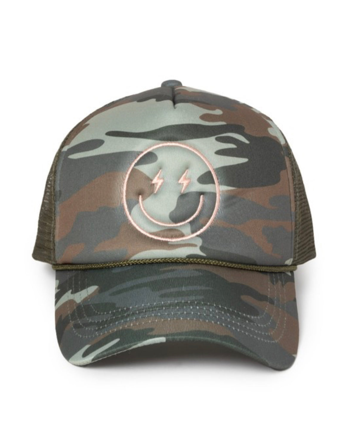 Camo Smiley Trucker Hat