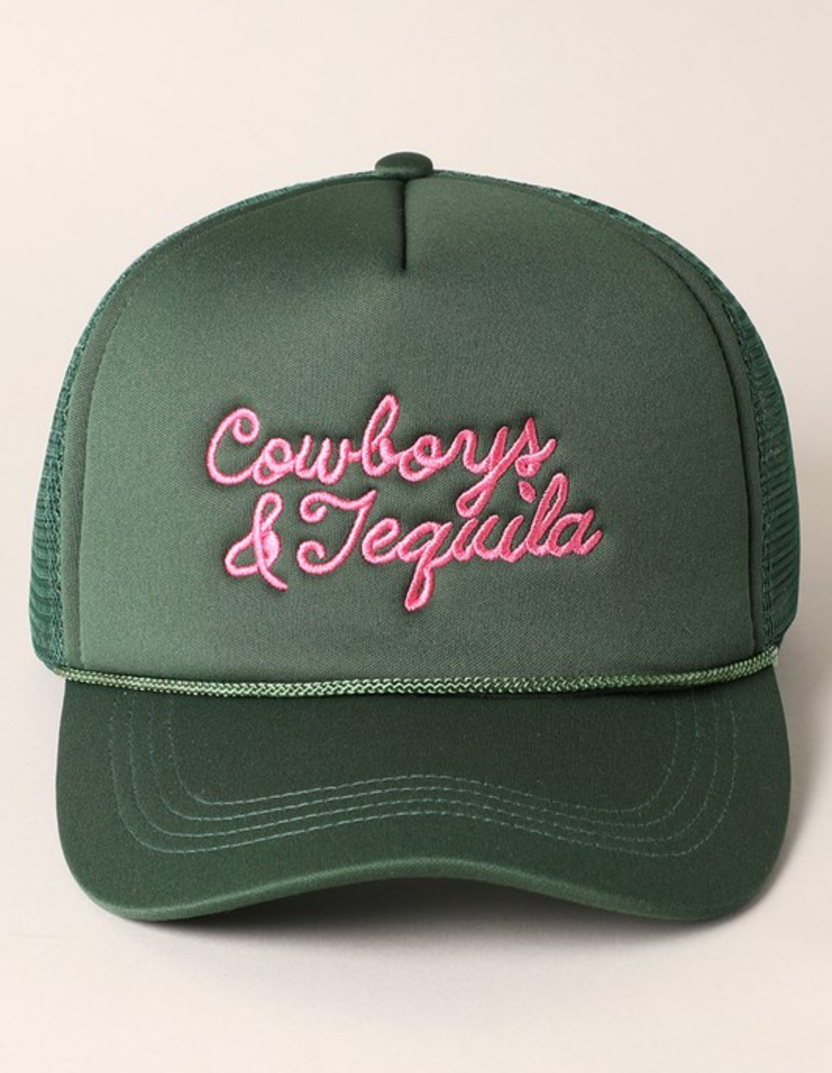 Cowboys & Tequila Trucker Hat-Green