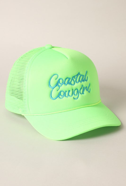 Coastal Cowgirl Trucker Hat-Neon Green