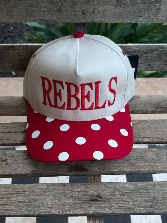 REBELS Big Polka Dot Hat-Red