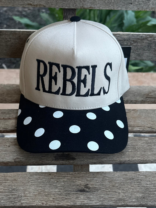REBELS Big Polka Dot Hat:Black