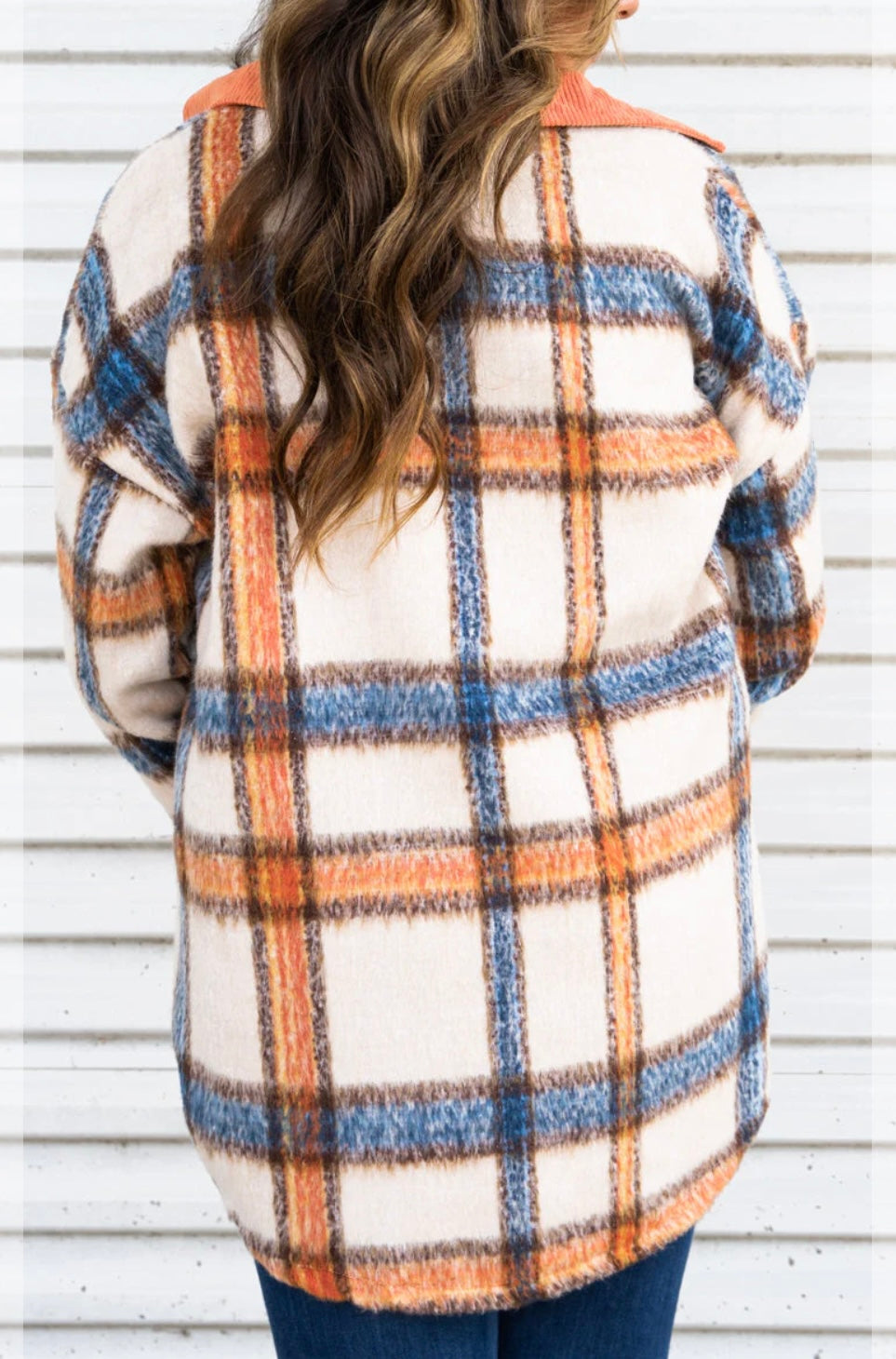 Arizona Adventures Plaid Shacket-Orange