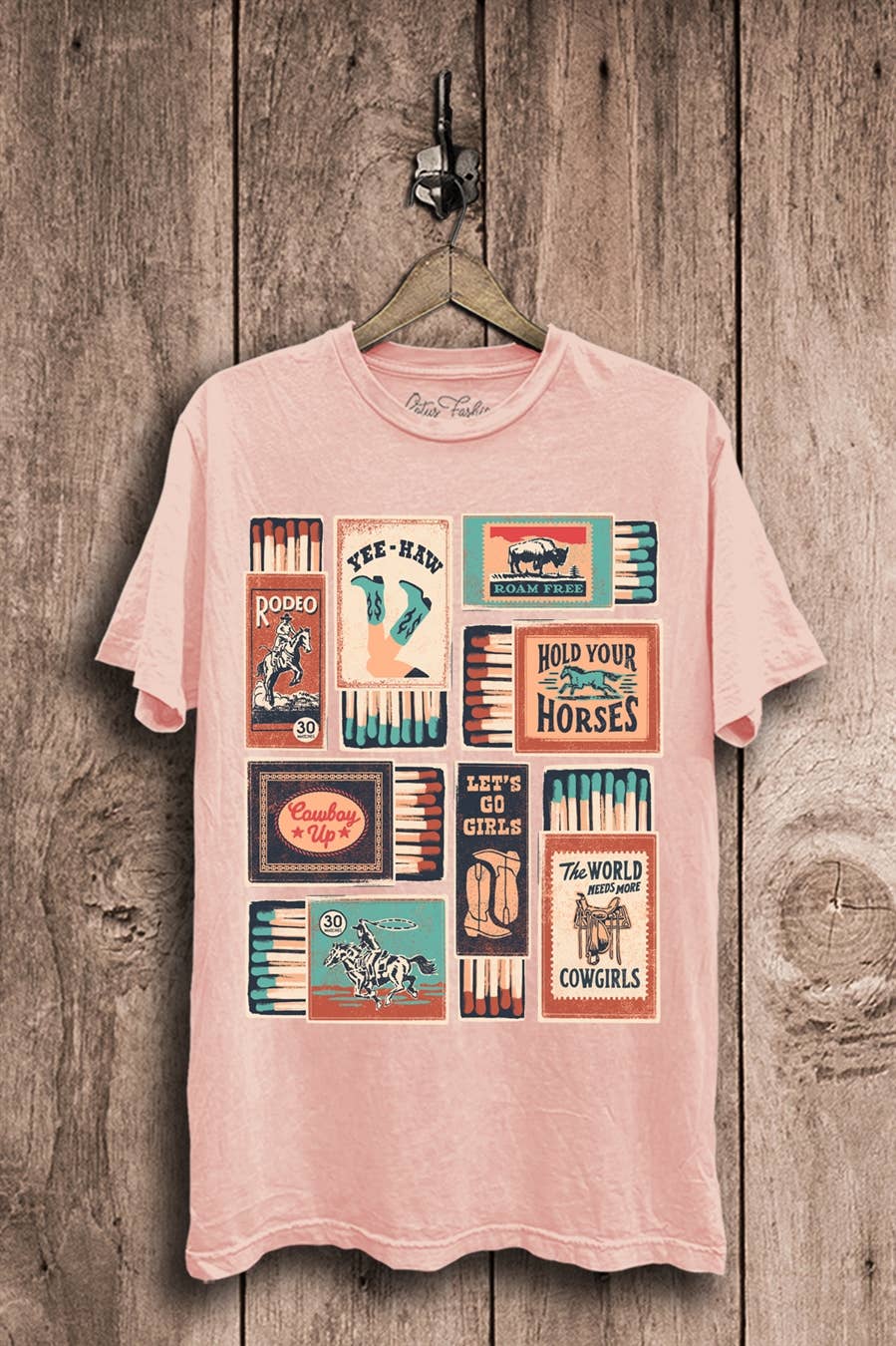 Western Matches Graphic Top: Vintage Black Mineral Wash / XL
