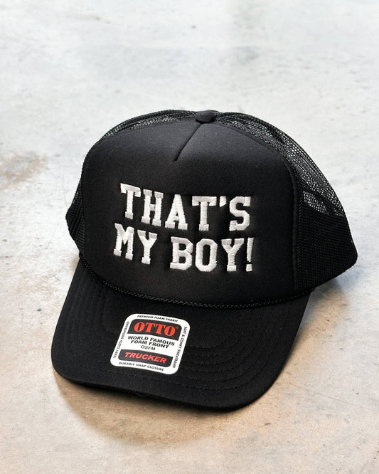 That's My Boy Embroidery Foam Trucker Cap:Black