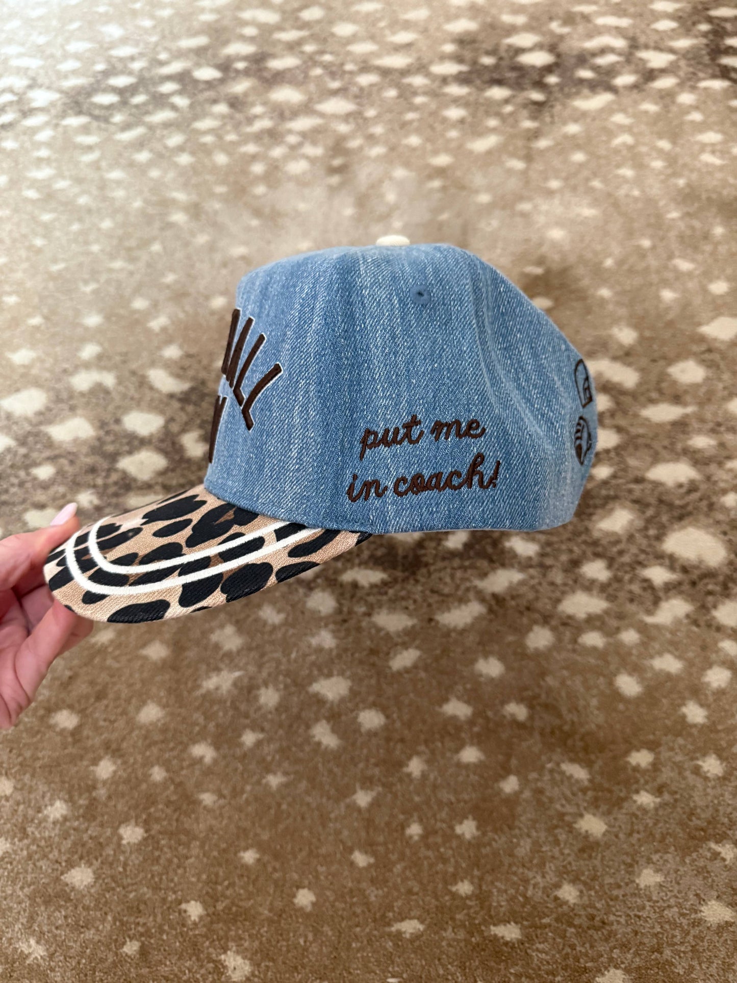 Blue Leopard Baseball Mom Hat-Pre Order
