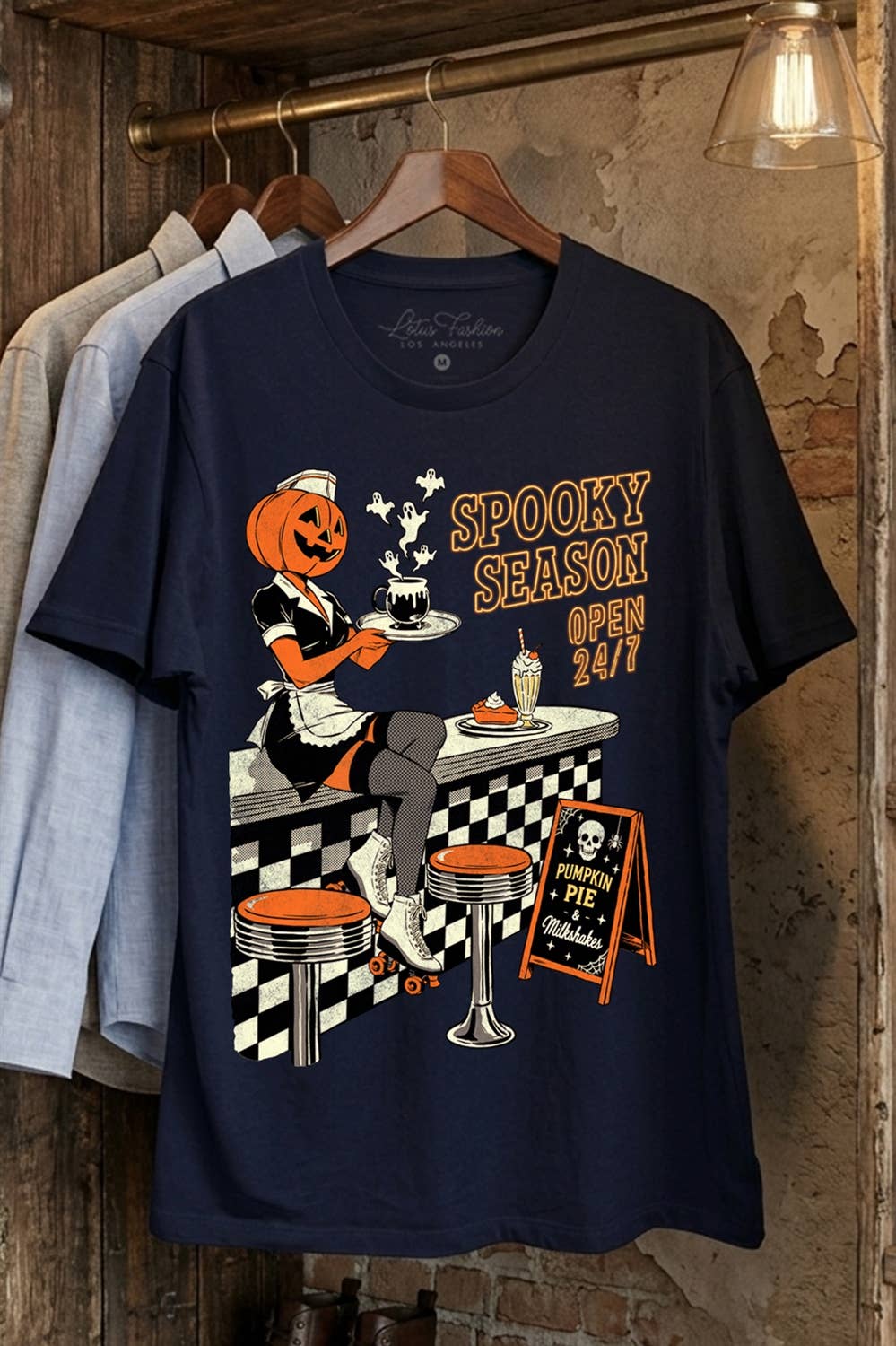 Spooky Season Halloween Graphic Top: Black / XL