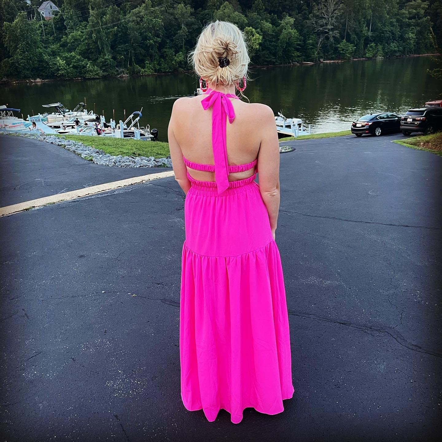 Stand Out Maxi Dress-Pink