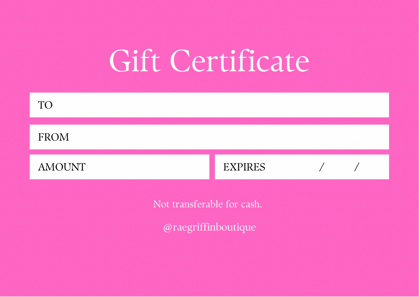 Rae Griffin Boutique gift card