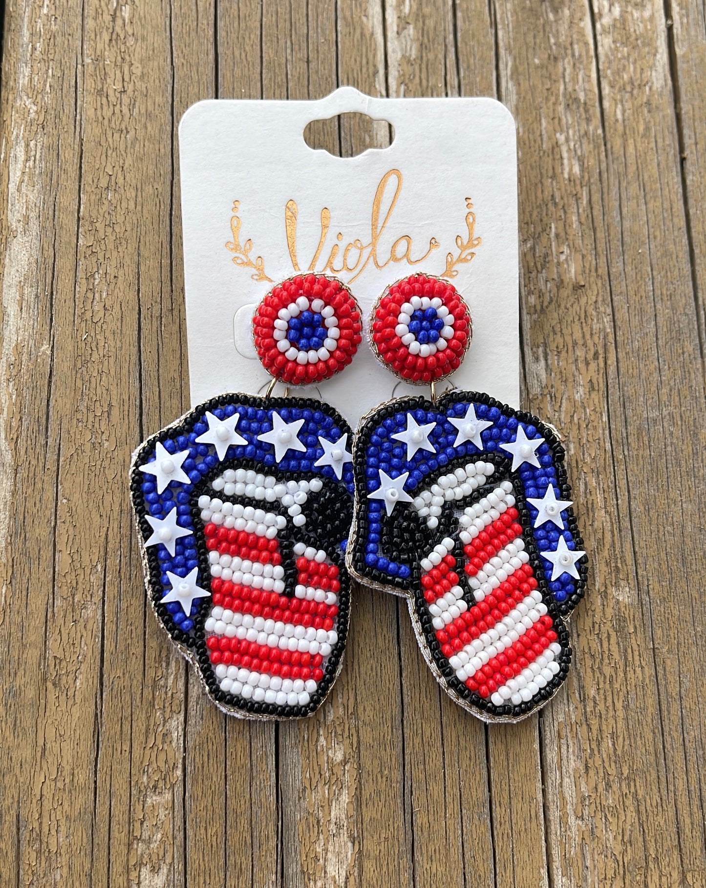 Red/White/Blue Tongue Earrings