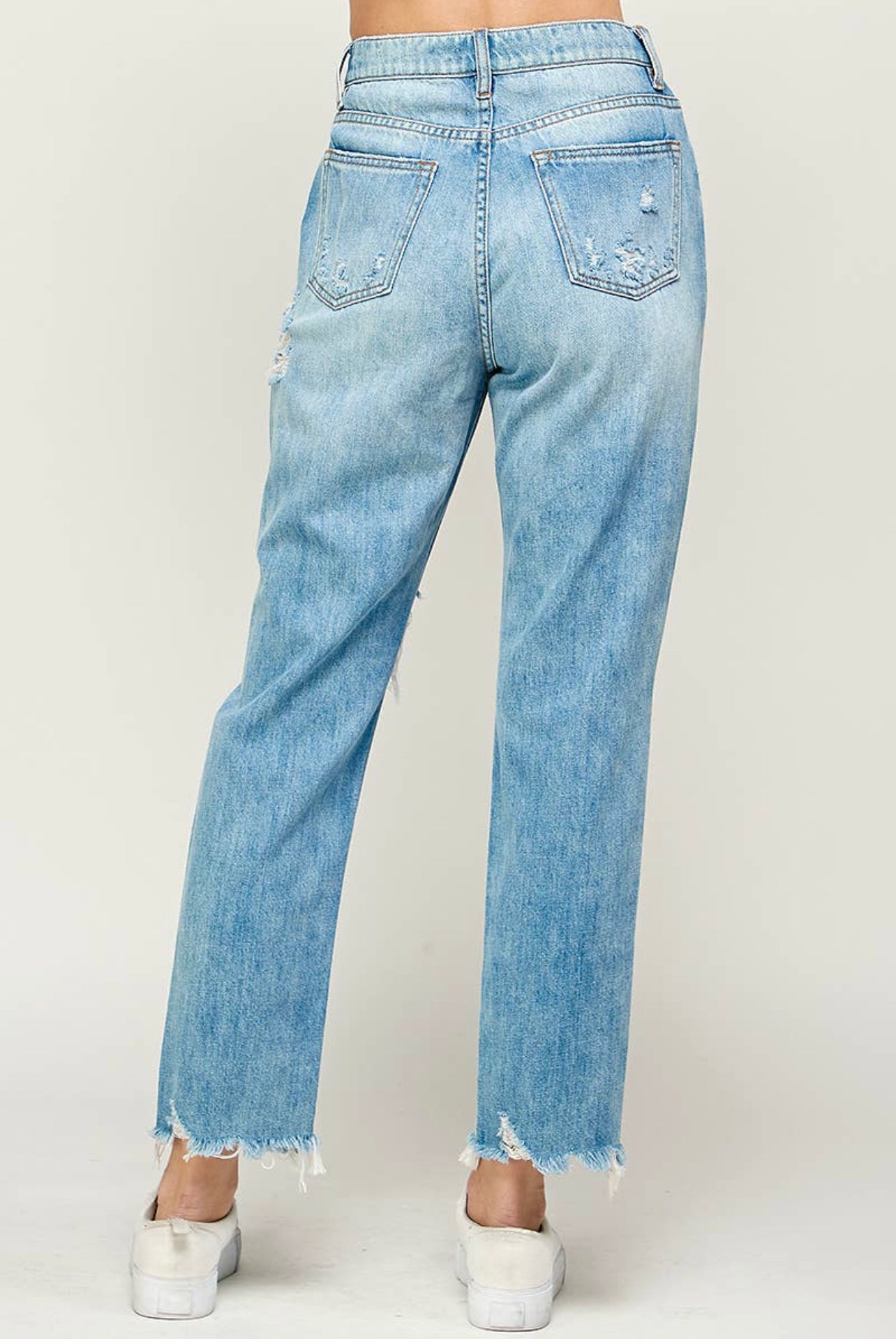 Medium Wash - High Rise Mom Jeans