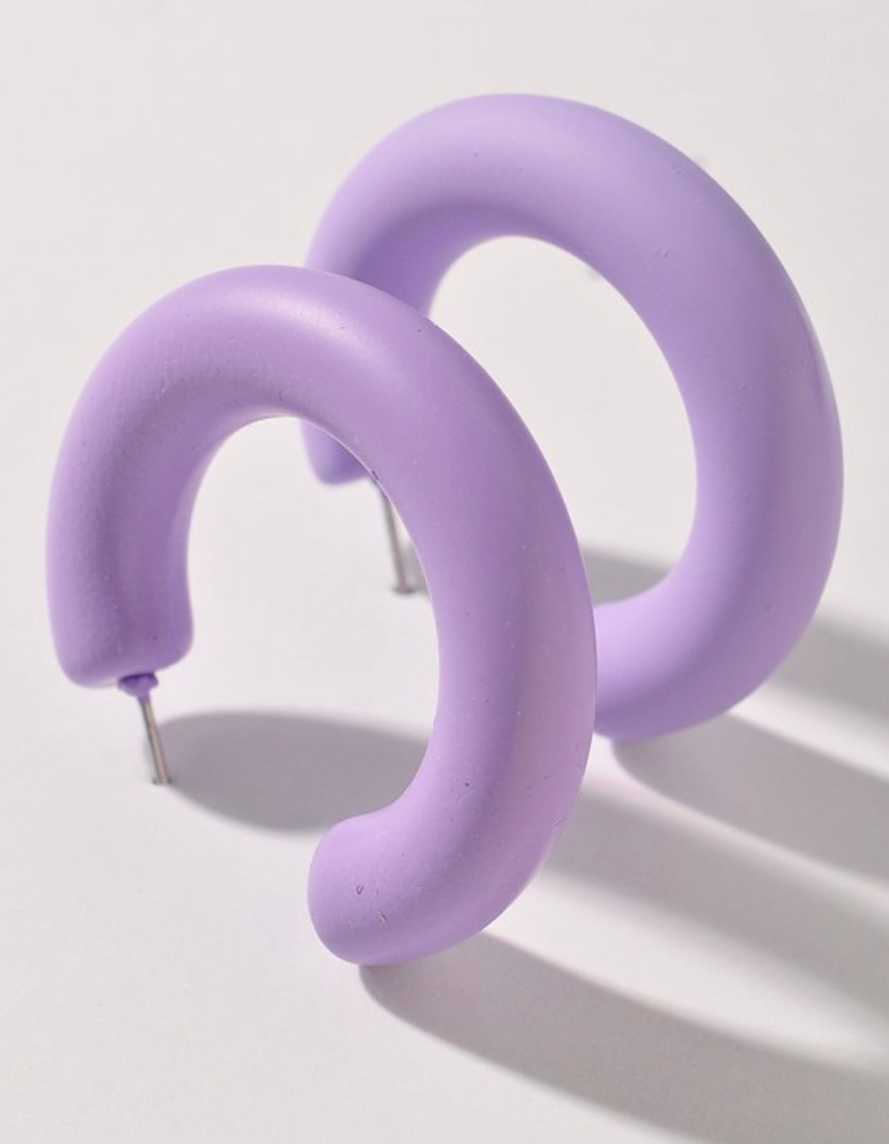 Retro Solid Hoop Earrings-Purple