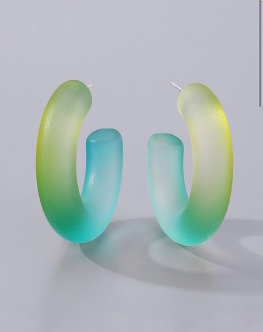 Good Things Are Coming Earrings-Green/Blue