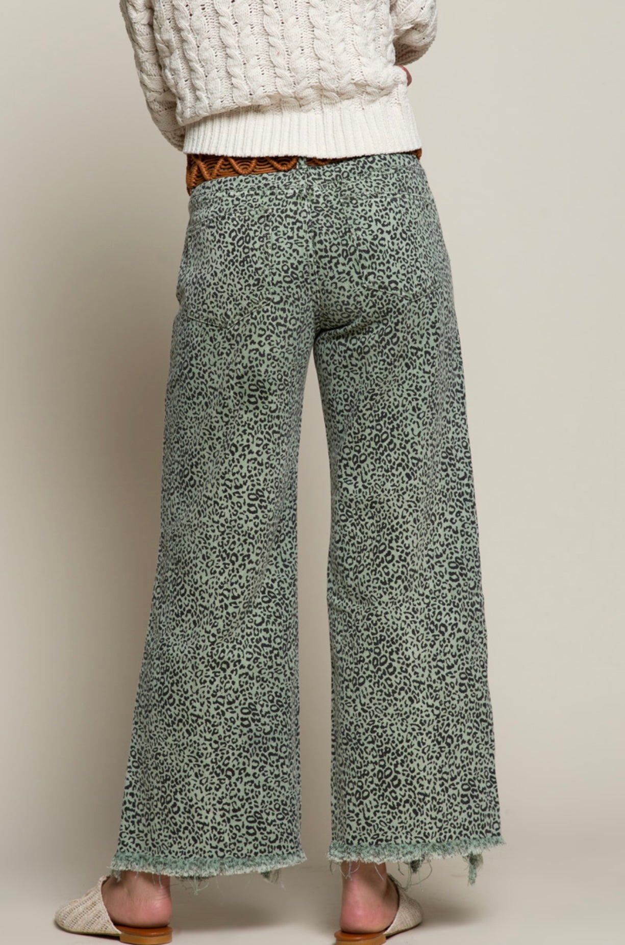 POL Olive Leopard Pants