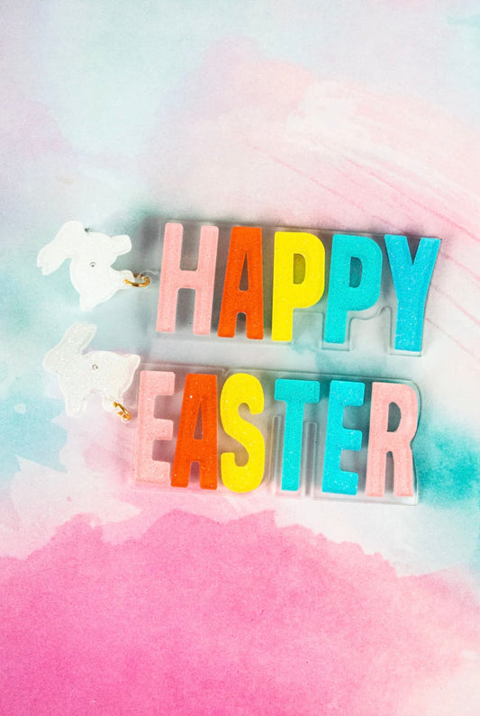 Happy Easter Acrylic Earrings